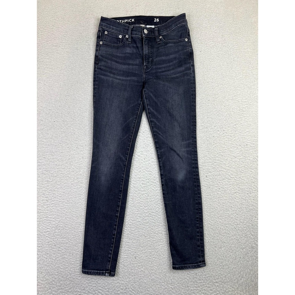 J.Crew Toothpick Skinny Jeans Womens 26 Gray Dark Wash Mid Rise Stretch Denim‎